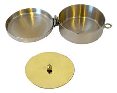 Relicario Hostiario 5 Cm Plateado Pixide Relieve Cruz Jhs