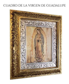 Cuadro Virgen De Guadalupe 45x40 Regalo Full Combinado Oro Y Plata Oro Y Plata