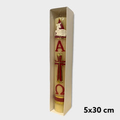 Cirio Pascual, Vela De Oración, Veladora Alfa Y Omega, 30x5