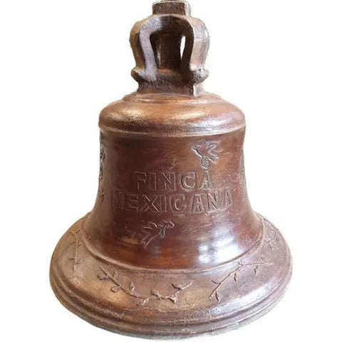 Campana rústica para iglesia de 50 kg en aleación de cobre y bronce, fundida a mano en México