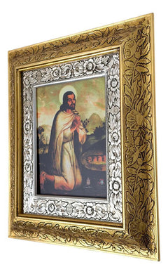 Cuadro De Madera 45x40 Cm San Juan Diego Oro Y Plata