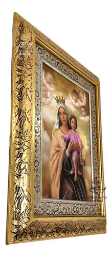 Cuadro Virgen Del Carmen 60x47 Cm Combinado Oro Y Plata Oro Y Plata