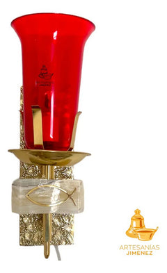 Lampara O Luz Del Santisimo Triangular Semanal Grande C2 Dorado