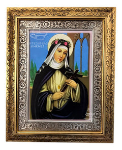 Cuadro De Santa Rosa De Lima 60x47 Cm V2 Combinado Oro Y Plata Oro Y Plata