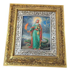 Cuadro De Madera 45x40 Cm Santa Marta Oro Y Plata