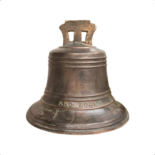 Campana de bronce de 20 kg, modelo europeo rústico, fundida a mano en México