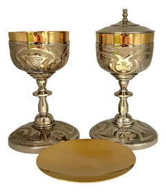 Caliz Y Copon Plateado Cruces