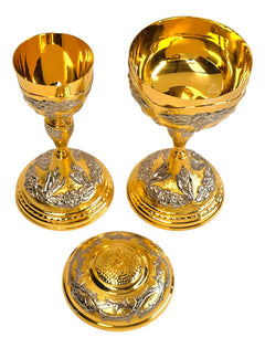 Caliz Copon Y Patena Vasos Sagrados Liturgico Extra Grande