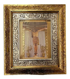 Cuadro Cristo De Chalma 45x40 Cm A#1 Combinado Oro Y Plata Oro Y Plata