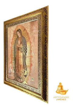 Cuadro Virgen De Guadalupe 90x70 Firma Carlos Aguiar Retes Combinado Oro Y Plata Modelo 1 Combinado Oro Plata