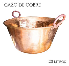 Cazo De Cobre Artesanal Capacidad 120 Litros Grueso