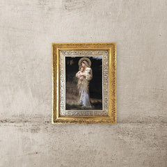 Cuadro Nuestra Señora De La Divina Inocencia 60x47 Cm Combinado Oro Y Plata Oro Y Plata
