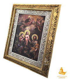 Cuadro Sagrada Familia 60x47 Cm V2 Combinado Oro Y Plata Oro Y Plata