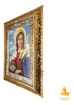 Cuadro San Lucia 60x47 Cm Combinado Oro Y Plata Oro Y Plata