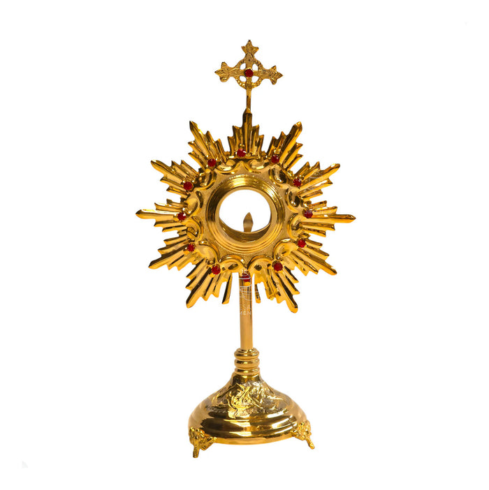 Eucharistic Monstrance, Gold-Plated Brass, 40 cm