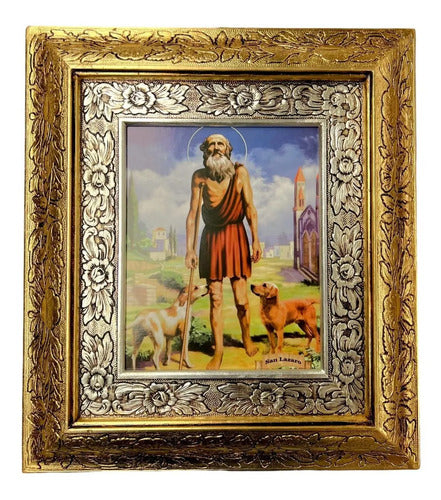 Cuadro Lazaro De Betania 45x40 Cm A#1 Combinado Oro Y Plata Oro Y Plata