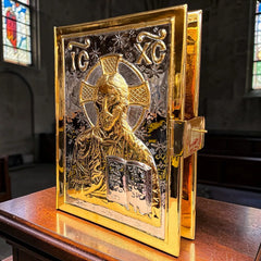 Evangeliario Liturgico Para Libro (forro) Cincelado Cristo Maestro Pantocrátor Ic Xc