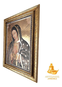 Cuadro Virgen De Guadalupe 88x69 Cm Combinado Oro Y Plata Oro Y Plata