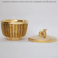 Cesto Copon Liturgico 300 Hostias Dorado