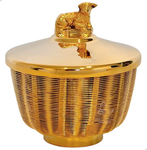 Cesto Copon Liturgico 120 Hostias Dorado