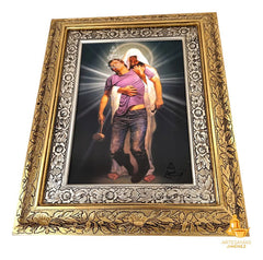 Cuadro Jesus Del Perdon 60x47 Cm Combinado Oro Y Plata Oro Y Plata