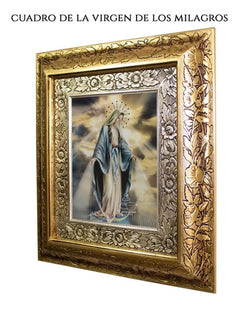 Cuadro Virgen De Los Milagros 45x40 Cm Combinado Oro Y Plata Oro Y Plata