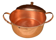 Cazuela O Cacerola De Cobre Con Tapa 5 Litros Marrón