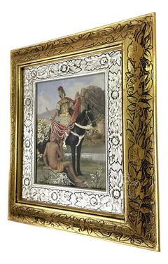 Cuadro San Martin Caballero 45x40 Cm C01 Combinado Oro Y Plata Oro Y Plata
