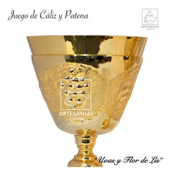 Caliz Y Patena  Flor De Lis Para Iglesia O Capilla Liturgico