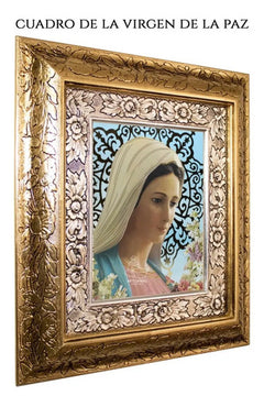 Cuadro Virgen De La Paz 45x40 Cm Combinado Oro Y Plata Oro Y Plata