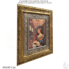 Cuadro Santa Cecilia 45x40 Cm C009 Combinado Oro Y Plata Oro Y Plata