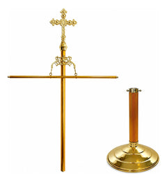 Bronze Standard Holder Base Aluminum Cross 4 Evangelists
