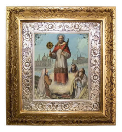 Cuadro San Ramon Nonato 45x40 Cm Combinado Oro Y Plata Oro Y Plata