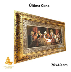 Cuadro Ultima Cena 70x40 Cm C2 Marco Oro Y Plata Oro Y Plata