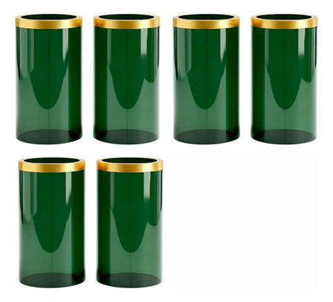 Acrylic Or Candelabra Shades Set Of 6 Green Translucent Smooth