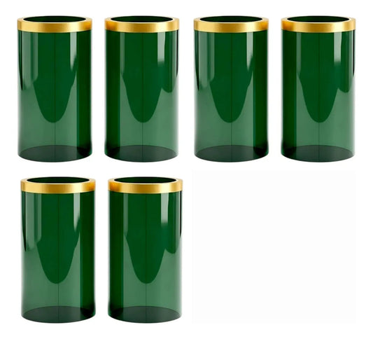 Juego de 6 pantallas acrílicas verdes translúcidas para candelero litúrgico