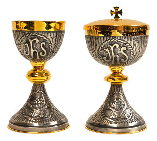 Caliz Copon Y Patena Liturgico Vaso Sagrado D06