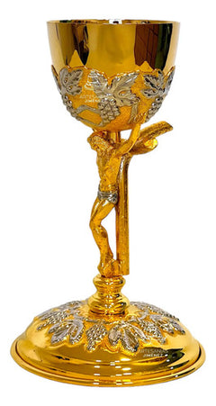 Caliz Grande De Cristo Con Patena Cristo Y Uvas
