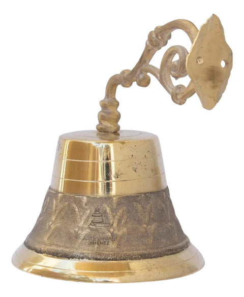 Campana de timbre de bronce para pared No. 16, fundida a mano en México
