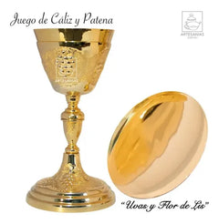 Caliz Y Patena  Flor De Lis Para Iglesia O Capilla Liturgico