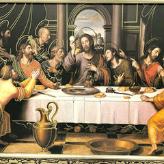 Cuadro De La Ultima Cena De Jesús De Nazaret 60x47 Cm Combinado Oro Y Plata Oro Y Plata