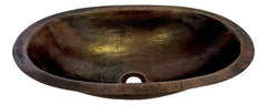 Lavamanos O Lavabo De Cobre Martillado 53x36 Cm Patinado Cobre Envejecido