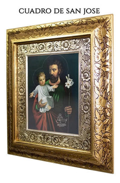 Cuadro San Jose 45x40 Cm Combinado Oro Y Plata Oro Y Plata