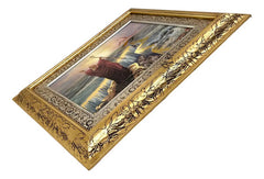 Cuadro El Milagro De Moises Cruzando El Mar Rojo 60x47 Cm Combinado Oro Y Plata Oro Y Plata