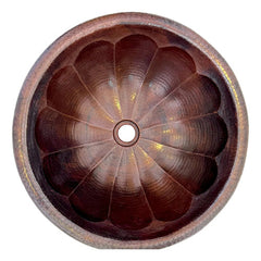 Lavamanos O Lavabo De Cobre Martillado 43 Cm Gajos Patinado Cobre Envejecido Cobre Envejecido