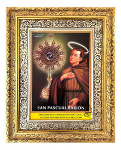 Cuadro San Pascual Bailón 60x47 Cm Combinado Oro Y Plata Oro Y Plata