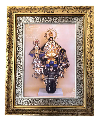 Cuadro Virgen Del Pueblito 60x47 Cm Combinado Oro Y Plata Oro Y Plata