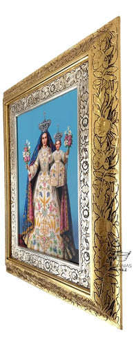 Cuadro Virgen De La Candelaria 60x47 Cm Combinado Oro Y Plata Oro Y Plata