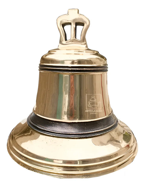Campana de bronce artesanal para iglesia, fundida a mano en México