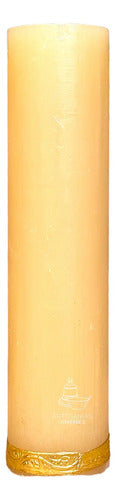 Cirio Pascual 22x5 15 Piezas Decorado Para Semana Santa Beige Decorado Alfa Omega Y Cordero Variado